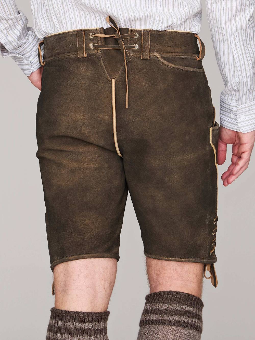 Limberry Dunkelbraune Lederhose - LEOPOLD BRAUN Clearance-Verkauf