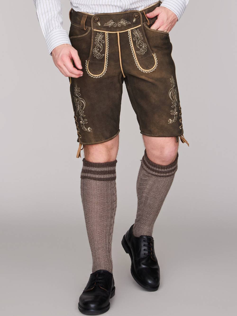 Limberry Dunkelbraune Lederhose - LEOPOLD BRAUN Clearance-Verkauf