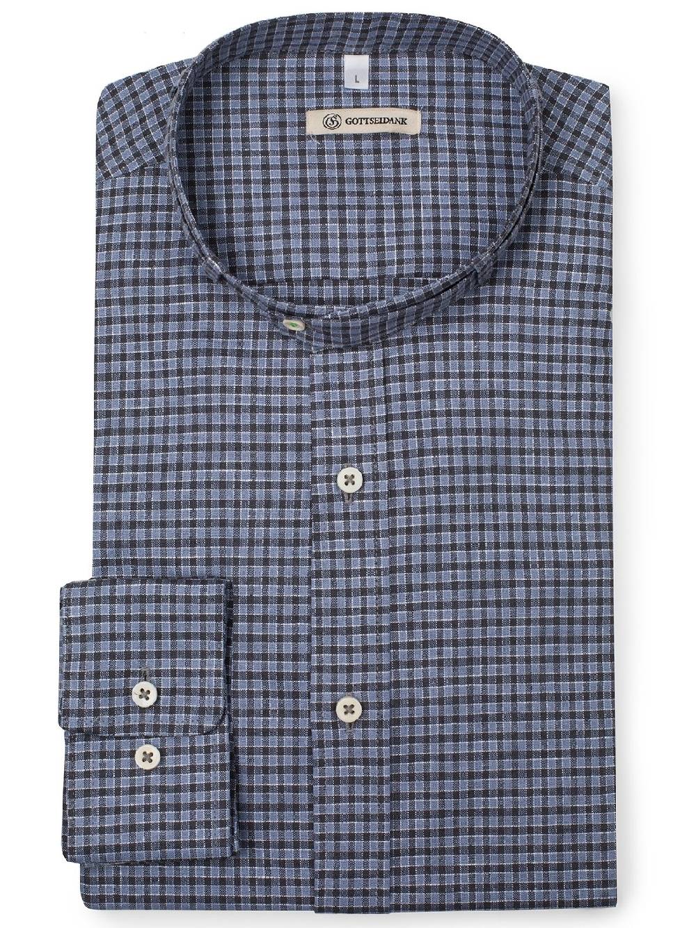 Limberry Blau-schwarzes Karo-Trachtenhemd - LENZ H31 Sonderangebot
