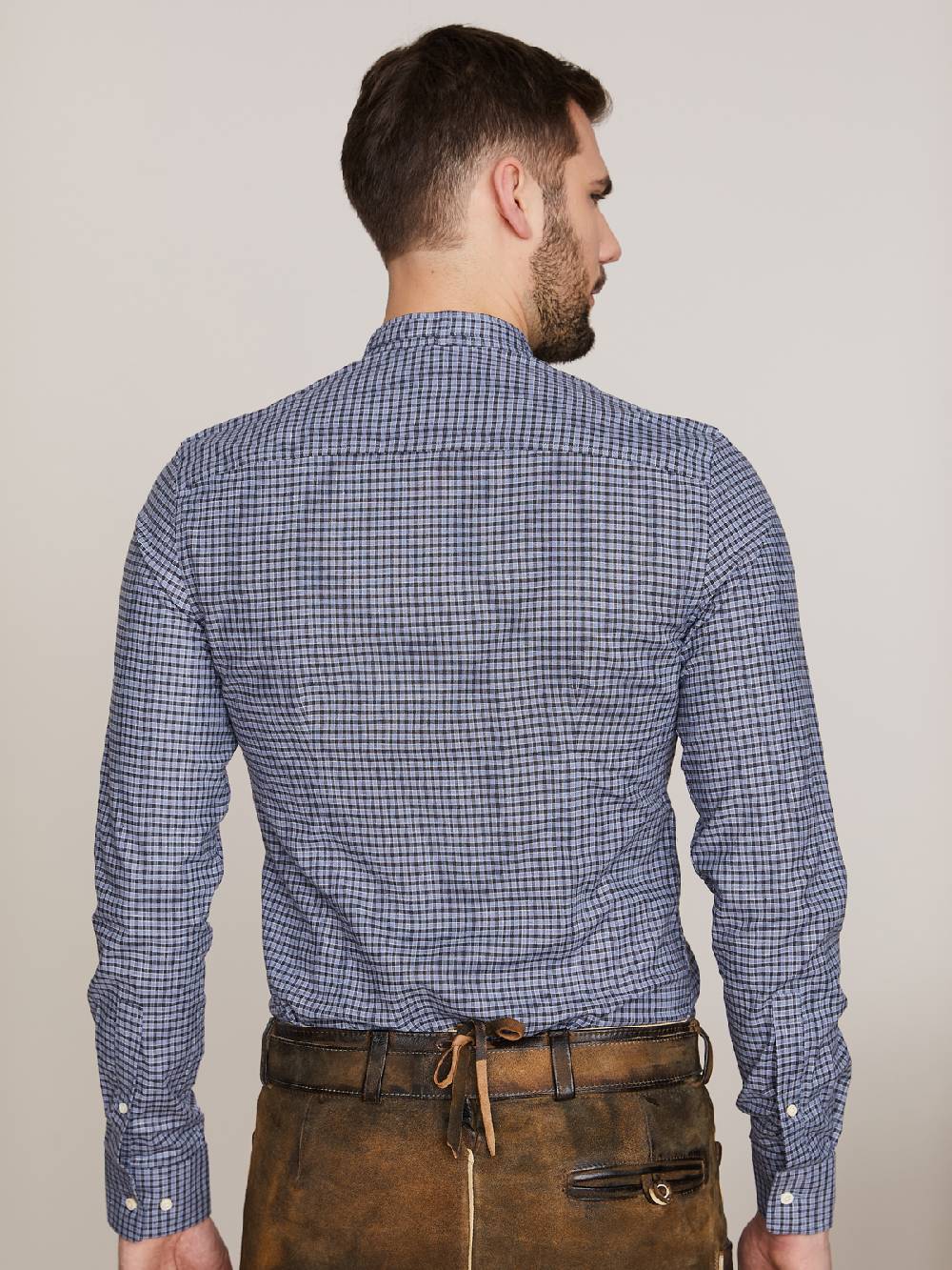 Limberry Blau-schwarzes Karo-Trachtenhemd - LENZ H31 Sonderangebot