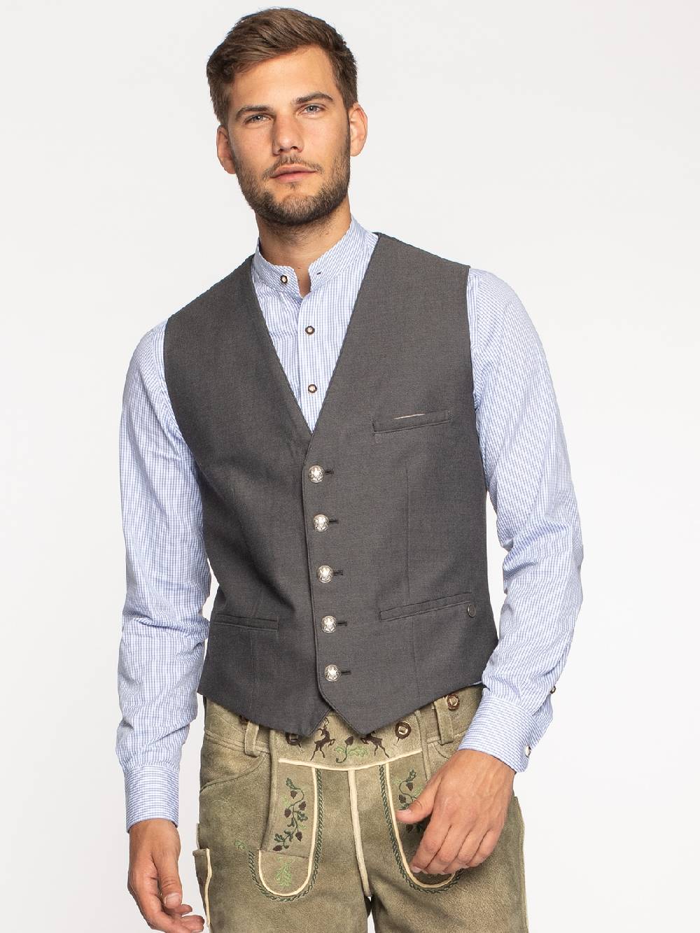 Limberry Trachtenweste in Grau - LOGAN SUMMER GREY Rabatt