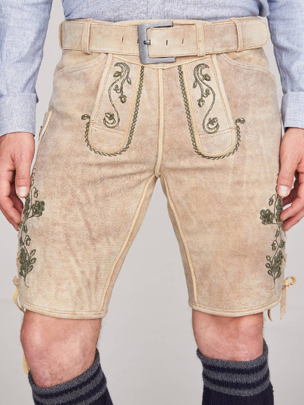 Limberry Schlamm-farbene Ziegenlederhose - LX9666 SCHLAMM Versandkostenfrei