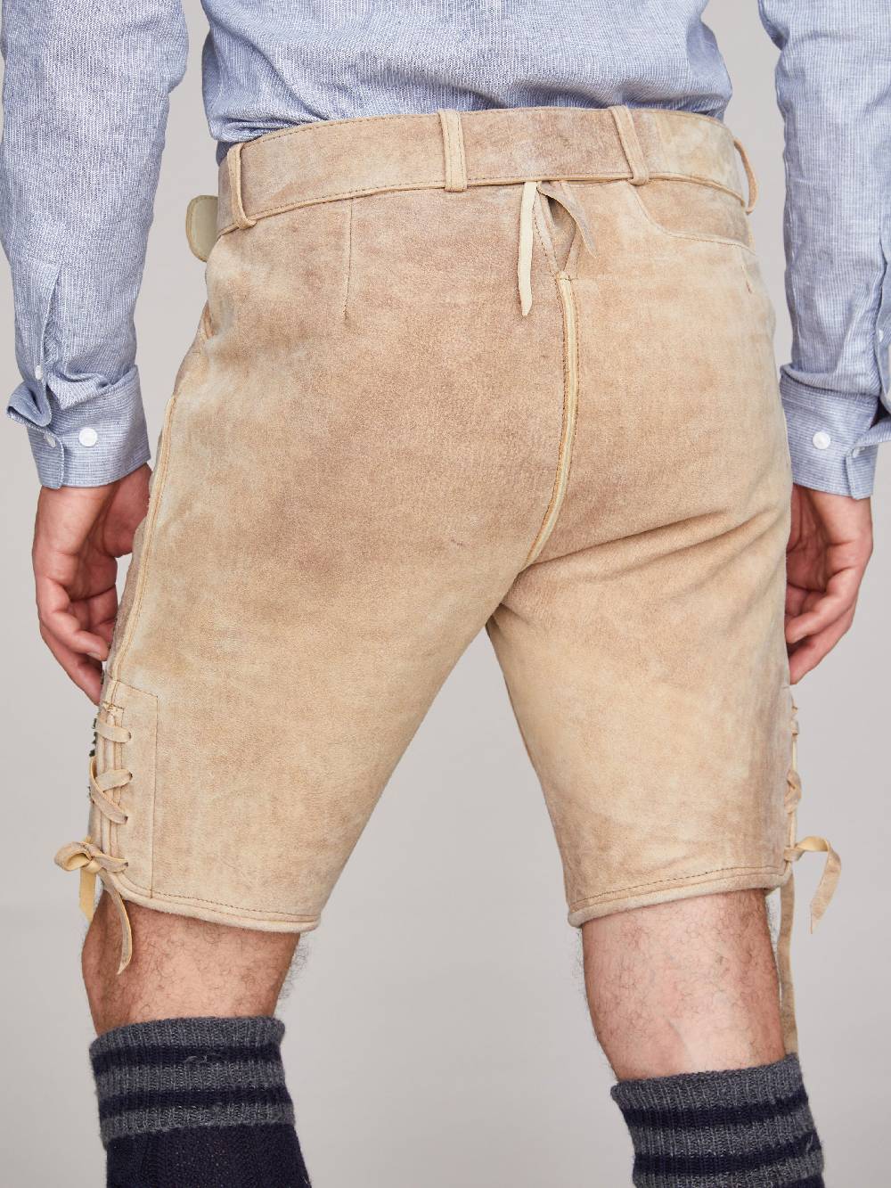 Limberry Schlamm-farbene Ziegenlederhose - LX9666 SCHLAMM Versandkostenfrei