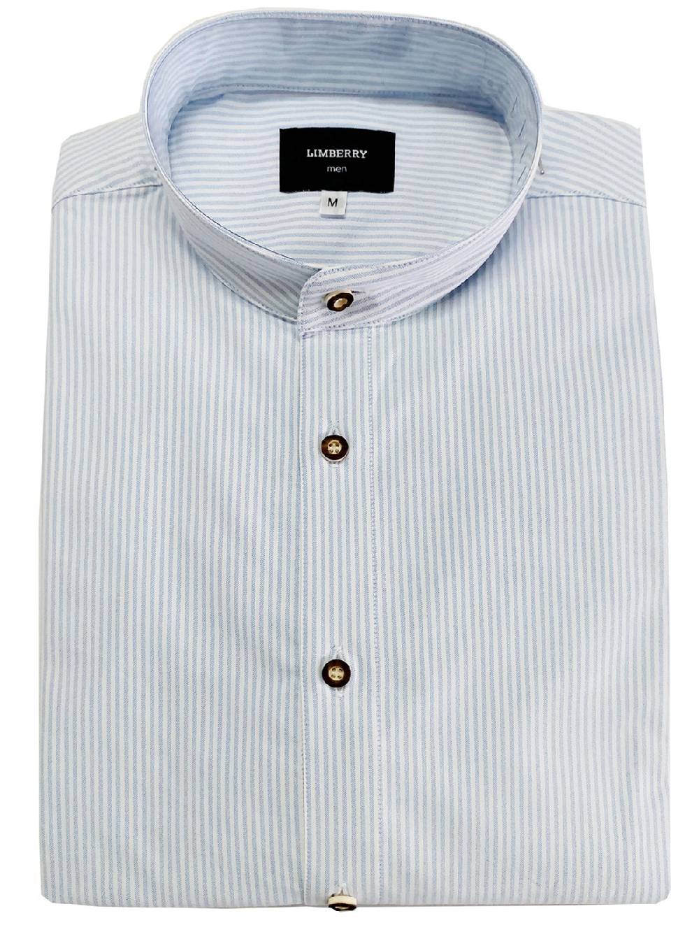 Limberry Himmelblau-Weiß gestreiftes Trachtenhemd - OSKAR STREIFEN HIMMELBLAU Cyber Monday