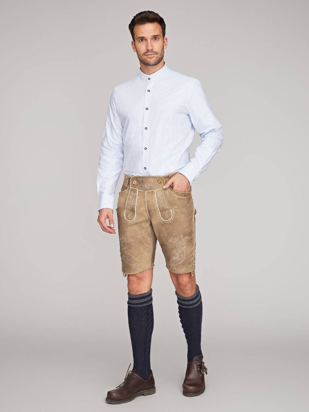 Limberry Himmelblau-Weiß gestreiftes Trachtenhemd - OSKAR STREIFEN HIMMELBLAU Cyber Monday