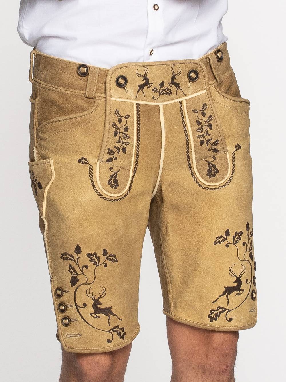 Limberry Hellbraune Hirsch-Lederhose - LUDWIG HELLBRAUN Muttertagsangebot
