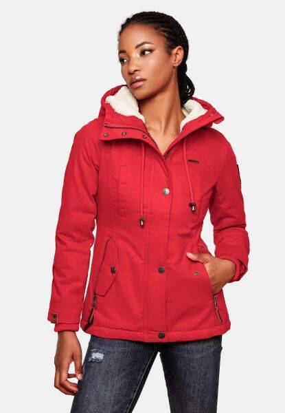 Marikoo Bikoo Damen gefütterte Winterjacke mit Teddyfell Kostenloser Versand international