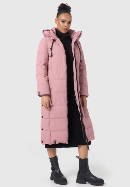 Marikoo Nadeshikoo Damen lange Winter Steppjacke Räumungsverkauf
