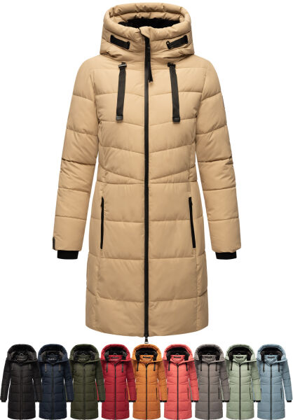 Marikoo Natsukoo Damen Winter Steppjacke lang Kauf eins, bekomm eins gratis