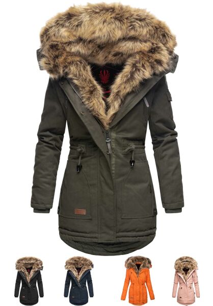 Marikoo Navahoo Daria Damen Parka Jacke mit Kunstfellkragen Exklusivangebot