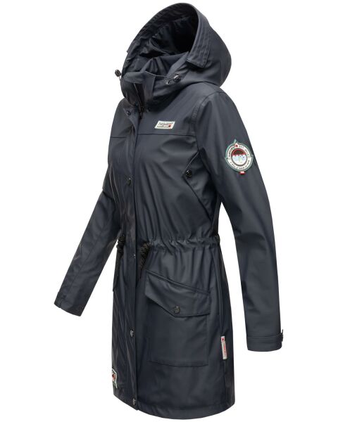 Marikoo Navahoo Deike Damen Regenjacke Regenmantel lang Teddyfell Preisnachlass