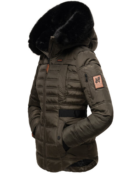Marikoo Navahoo Melikaa Damen Winterjacke mit Kunstfellkragen & Kapuze Valentinstagsangebot