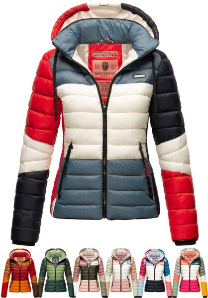Marikoo Navahoo Lulana Multikulti Damen Steppjacke Colour Blocking Design Bis zu 65% Rabatt