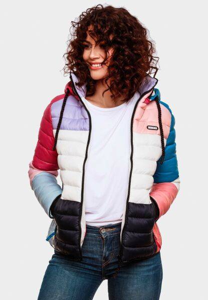 Marikoo Navahoo Lulana Multikulti Damen Steppjacke Colour Blocking Design Bis zu 65% Rabatt