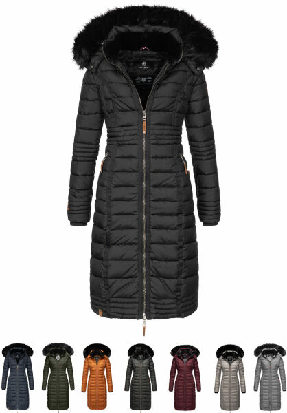 Marikoo Navahoo Umay Damen lange Winterjacke mit Fellkragen Nur noch ein Tag übrig