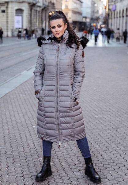 Marikoo Navahoo Umay Damen lange Winterjacke mit Fellkragen Nur noch ein Tag übrig