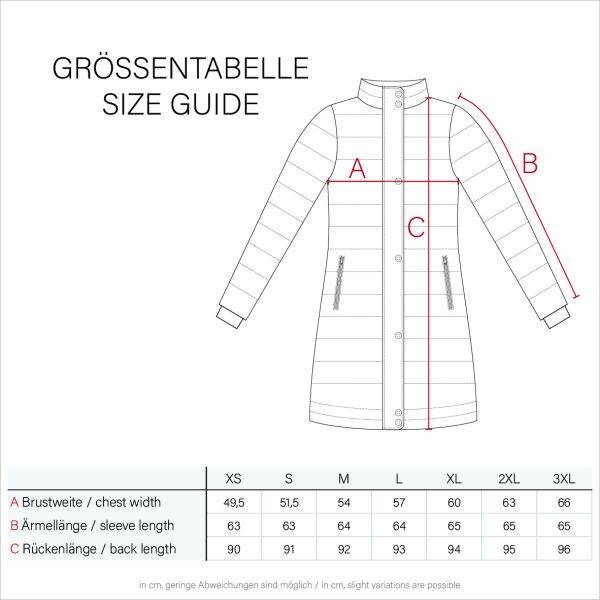 Marikoo Chaskaa Damen lange Winter Steppjacke mit KunstfellKragen Sonderangebote
