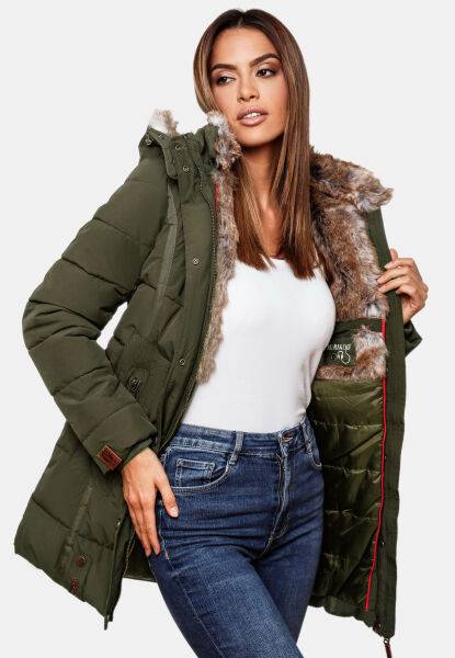 Marikoo Damen Winterjacke mit Kapuze Riesige Ersparnisse