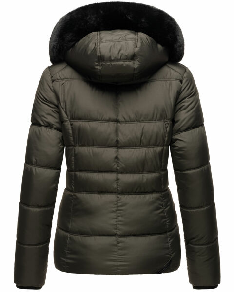 Marikoo Loveleen Damen Winter Steppjacke mit Teddyfell und Fellkragen VIP-Rabatte