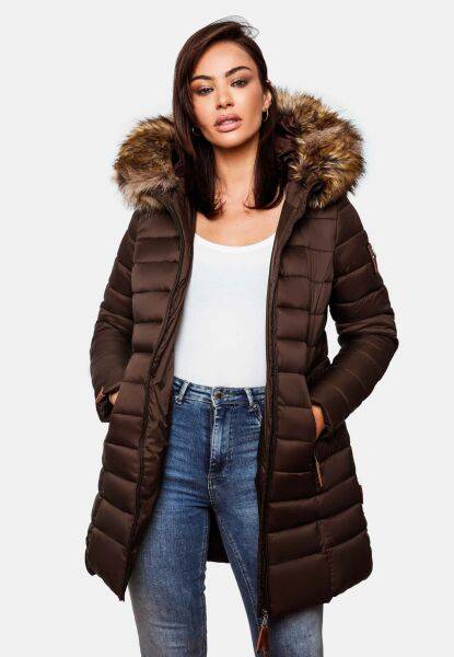 Marikoo Rose Damen Lange Winter Steppjacke Tiefpreis