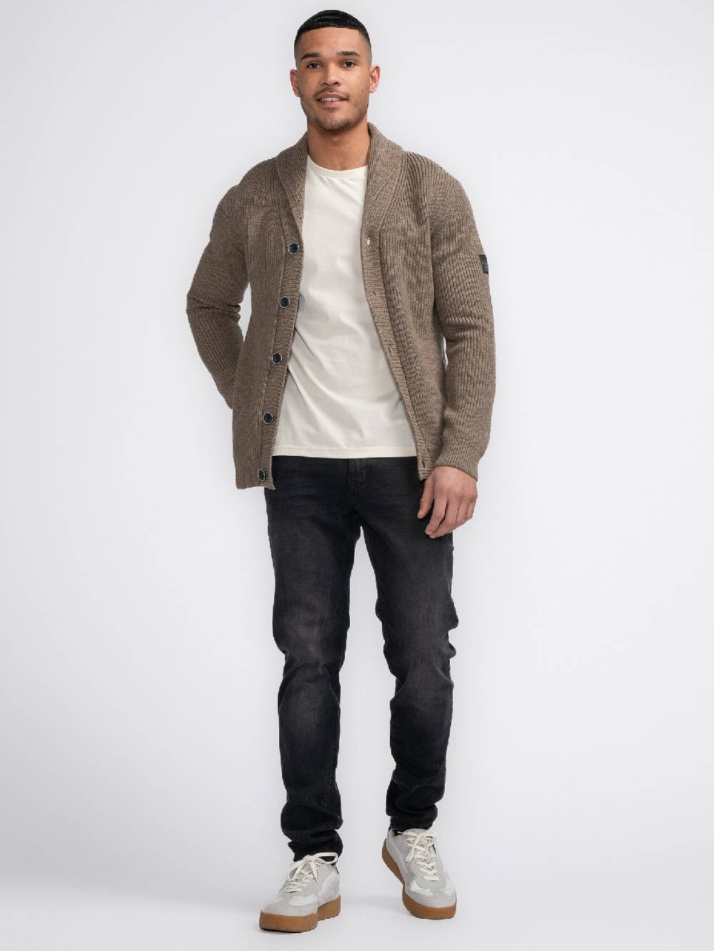 Petrol Industries M-3040-KWC282 Men Knitwear Collar Cardigan (7140 Oak) 50% Rabatt mit kostenlosem Versand