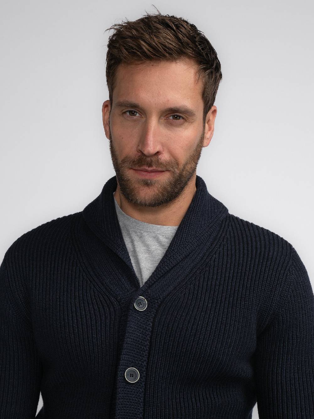 Petrol Industries M-3040-KWC282 Men Knitwear Collar Cardigan (5120 Sky Captain) Clearance-Verkauf