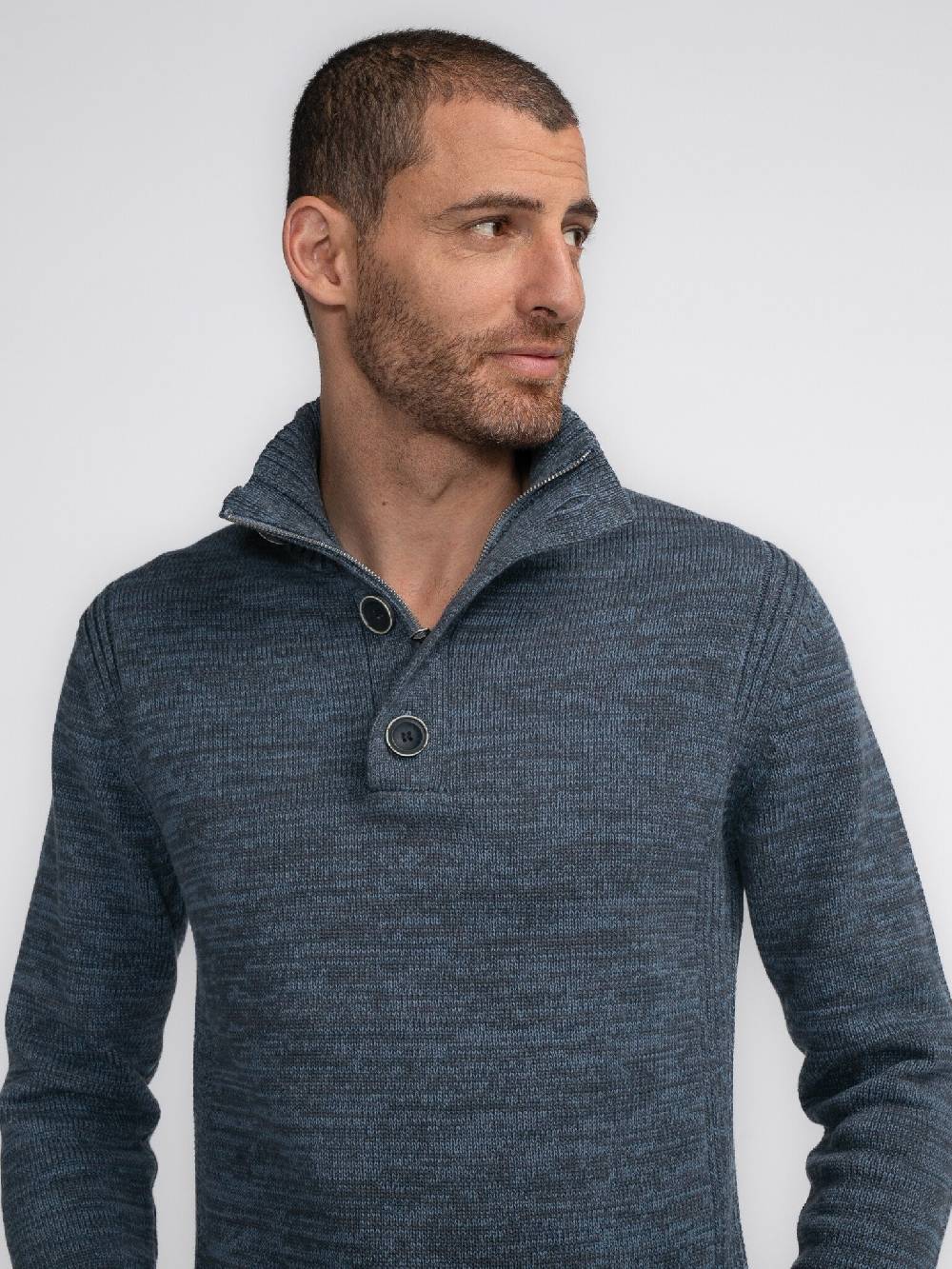 Petrol Industries M-3040-KWC206 Men Knitwear Collar (5183 Light Shadow) Fabrikladen