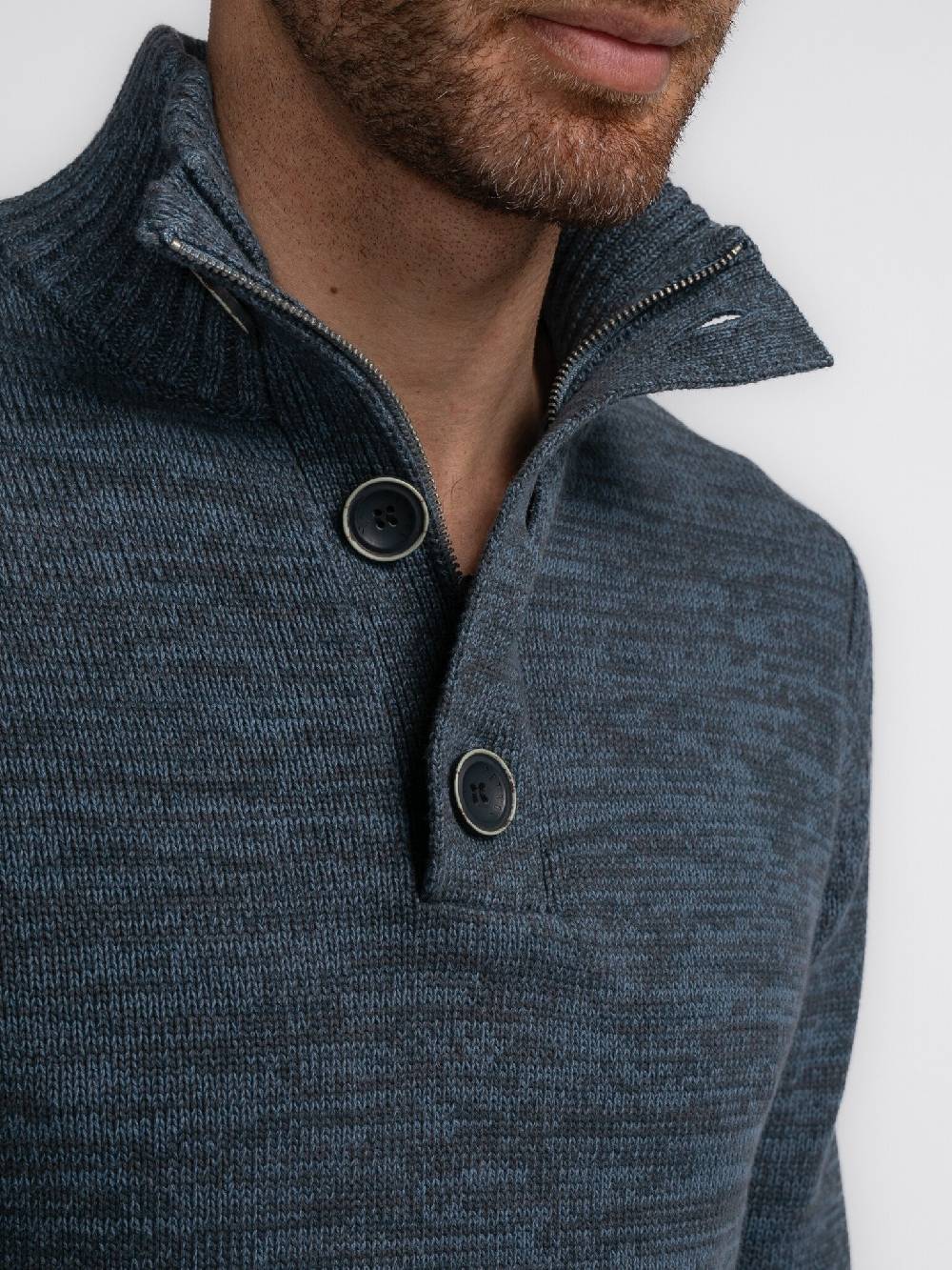Petrol Industries M-3040-KWC206 Men Knitwear Collar (5183 Light Shadow) Fabrikladen