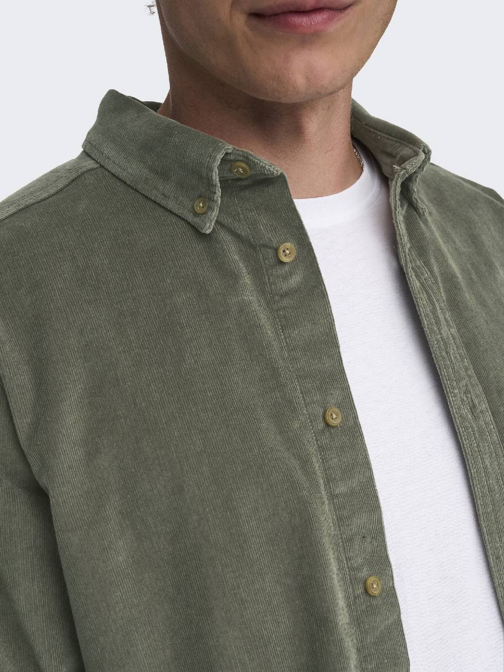 Only & Sons ONSMICHAEL 18W REG CORD STRETCH LS (Castor Gray) Auslauf