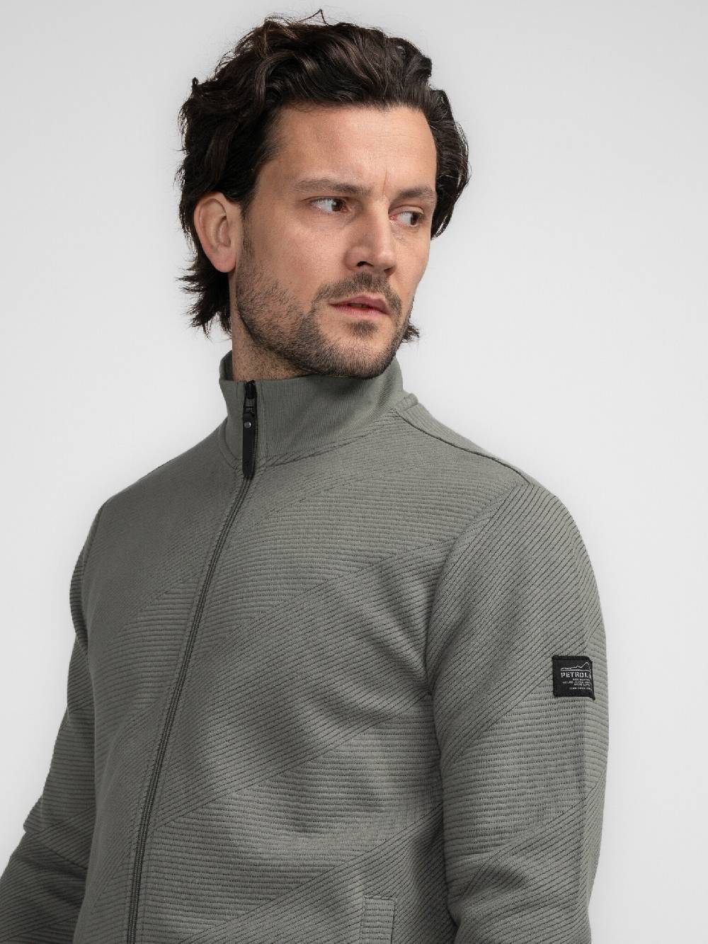 Petrol M-3040-SWC315 Men Sweater Collar Zip (6165 Dark Sage) Top Angebot