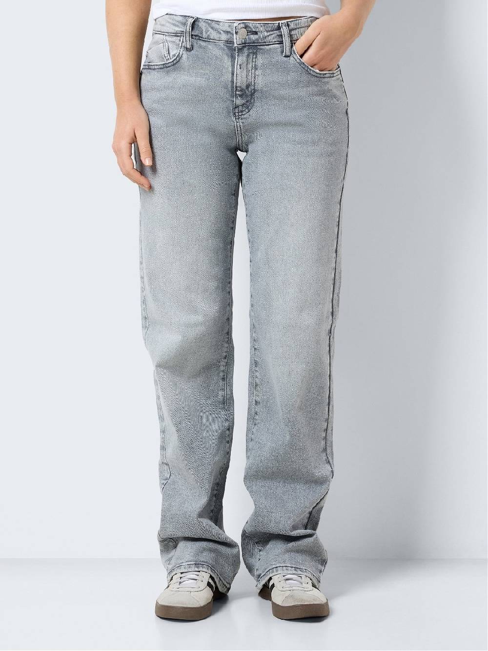 NOISY MAY NMYOLANDA NM WIDE JEANS NOOS (Light Grey Denim) Schlussverkauf