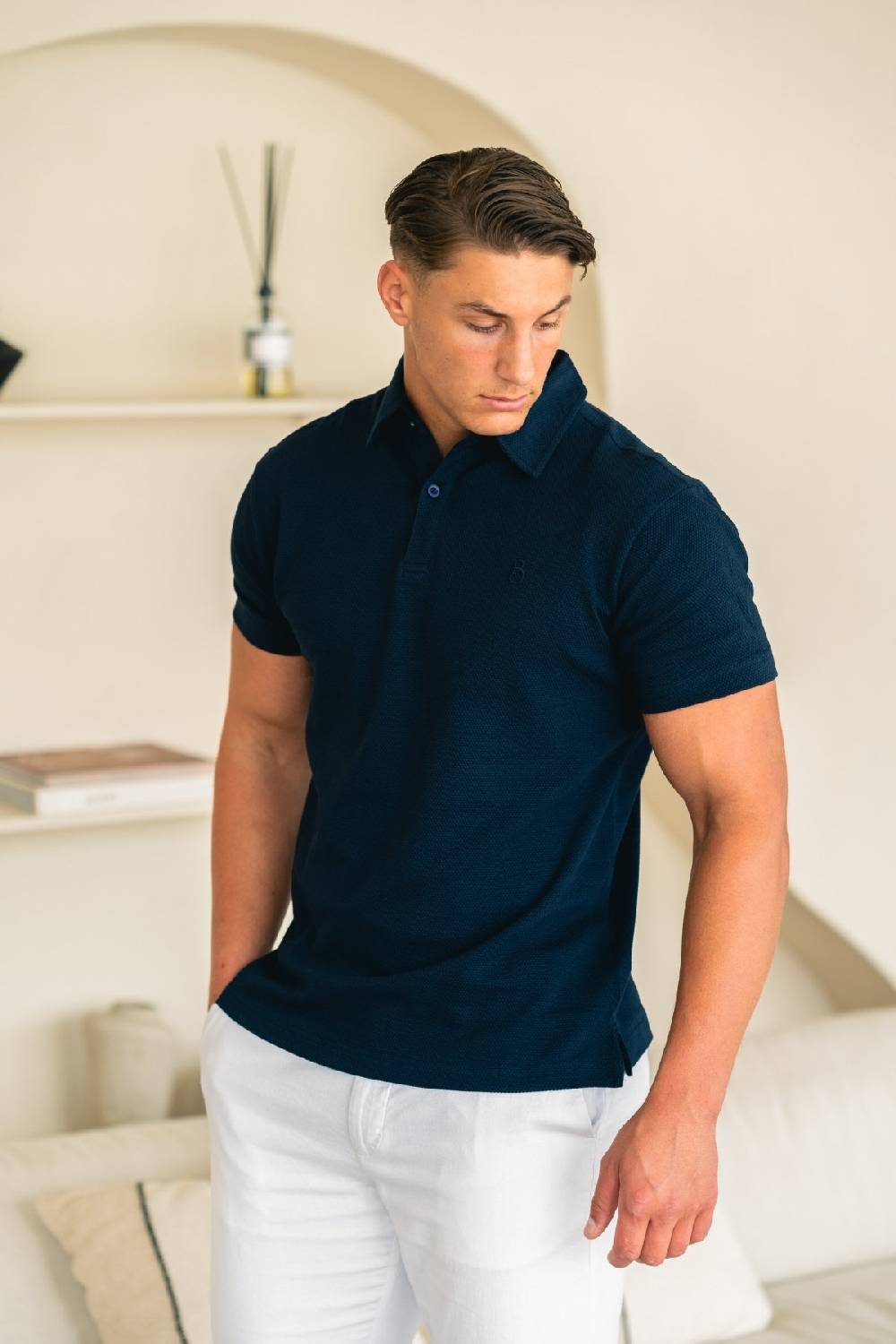 Boogaerts MAX WAFFLE POLO NAVY Jubiläumsangebot