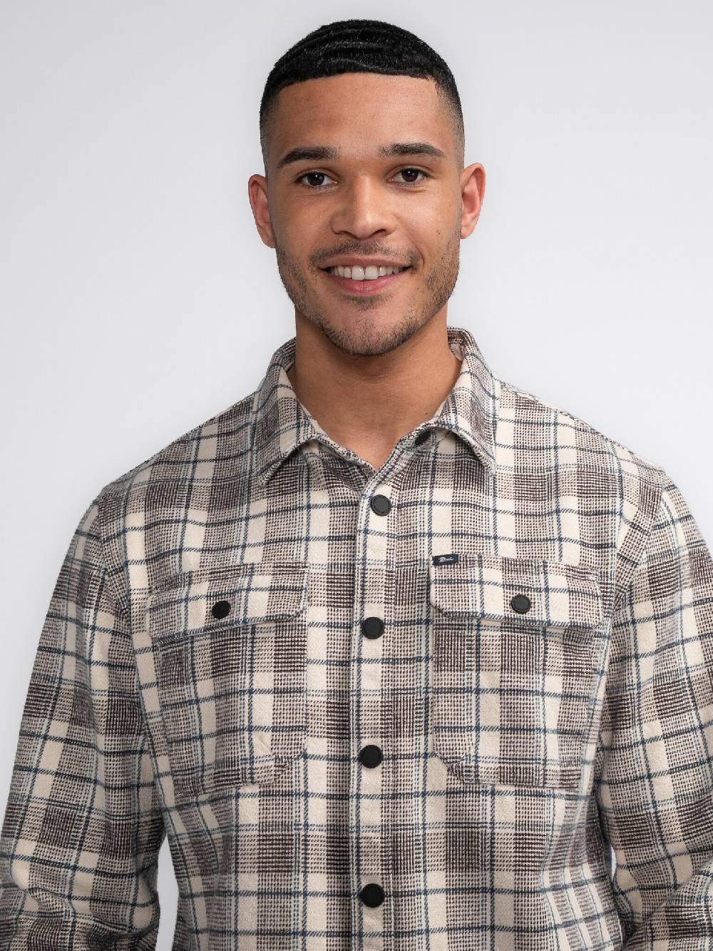 Petrol M-3040-SIL405 Men Shirt Long Sleeve Check (7137 Ecru) Neueste Mode