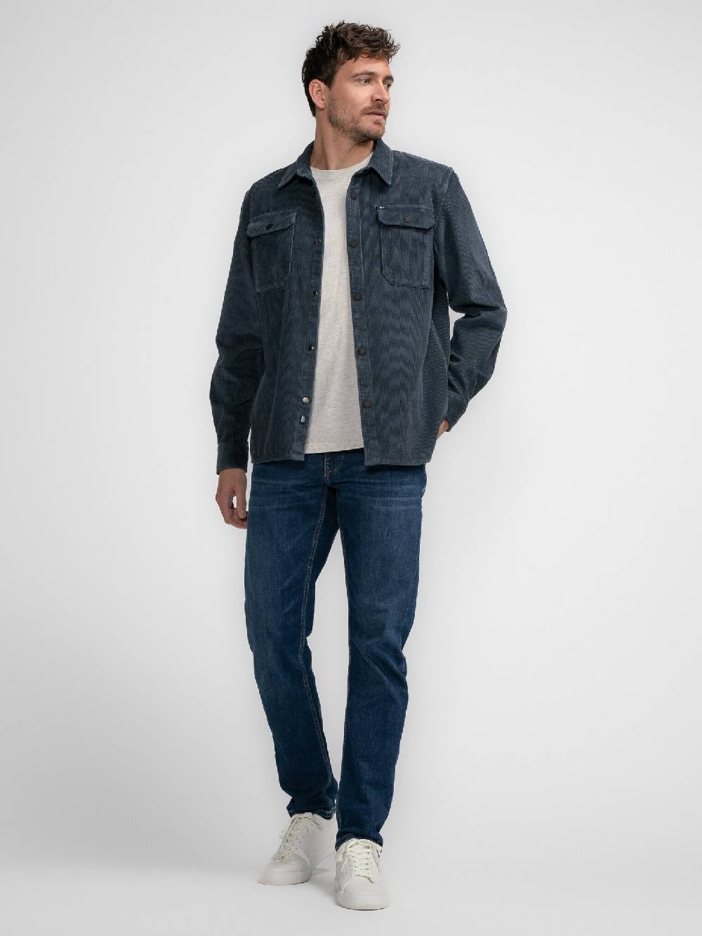 Petrol M-3040-SIL427 MEN SHIRT LONG SLEEVE UNI 5185 Midnight Blue Zeitlich begrenztes Angebot
