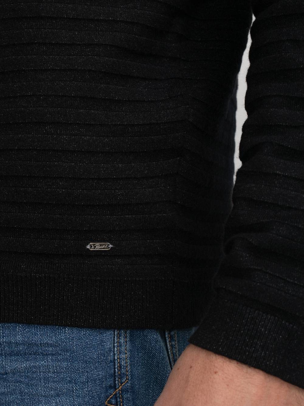 Petrol M-3040-KWR269 Men Knitwear Round Neck Basic (9091 Dark Black) Bestseller