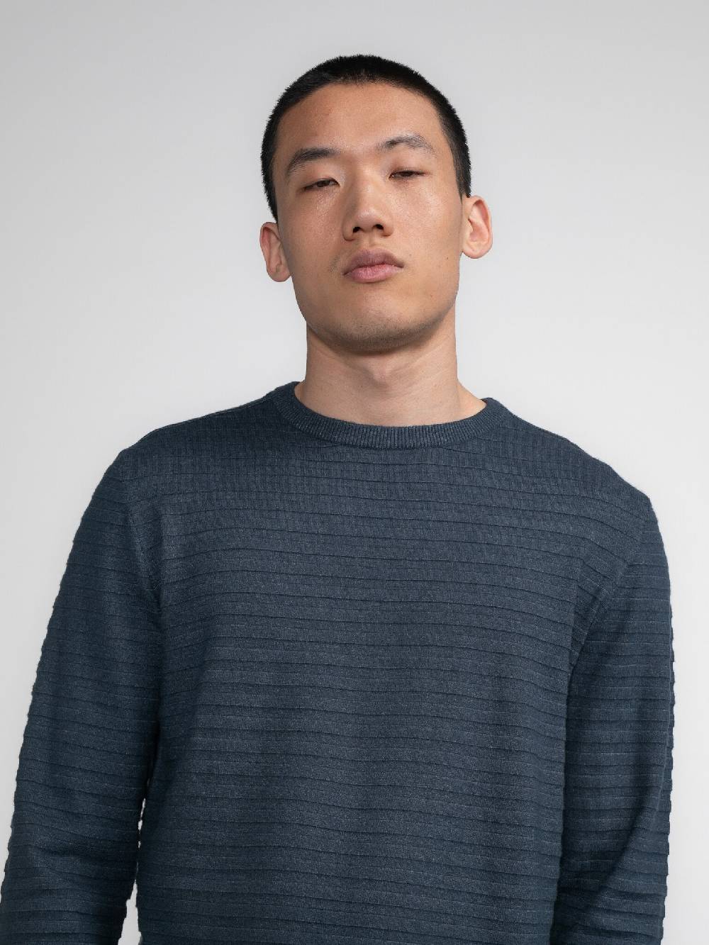 Petrol M-3040-KWR269 Men Knitwear Round Neck Basic (5185 Midnight blue) Kauf eins, bekomm eins gratis