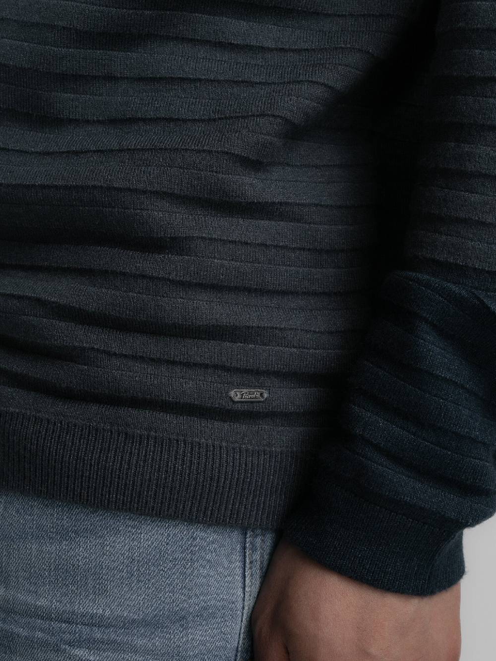 Petrol M-3040-KWR269 Men Knitwear Round Neck Basic (5185 Midnight blue) Kauf eins, bekomm eins gratis