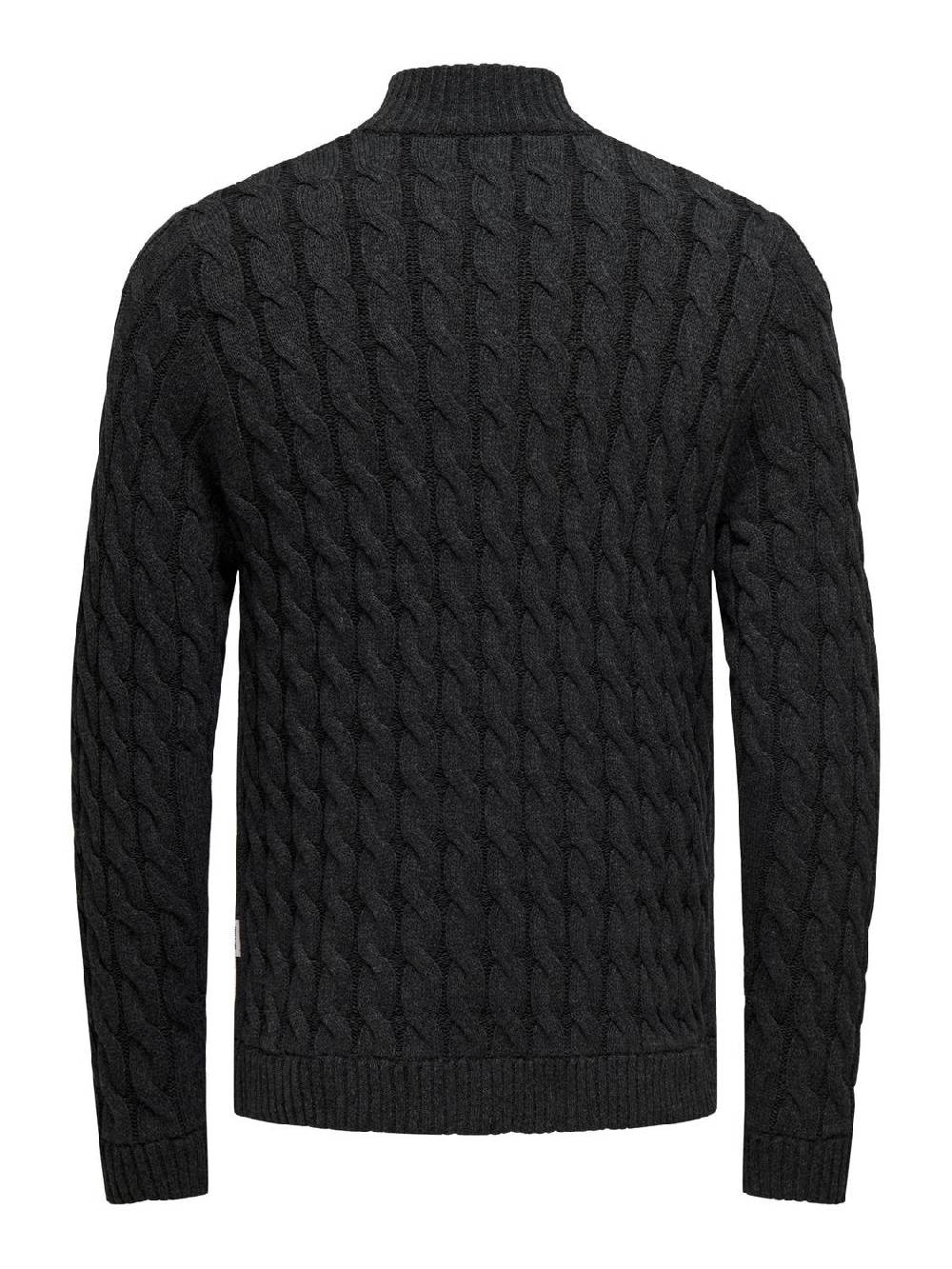 Only & Sons ONSKICKER LIFE REG 3 CABLE HALF ZIP KNIT MAGNET VIP-Rabatte
