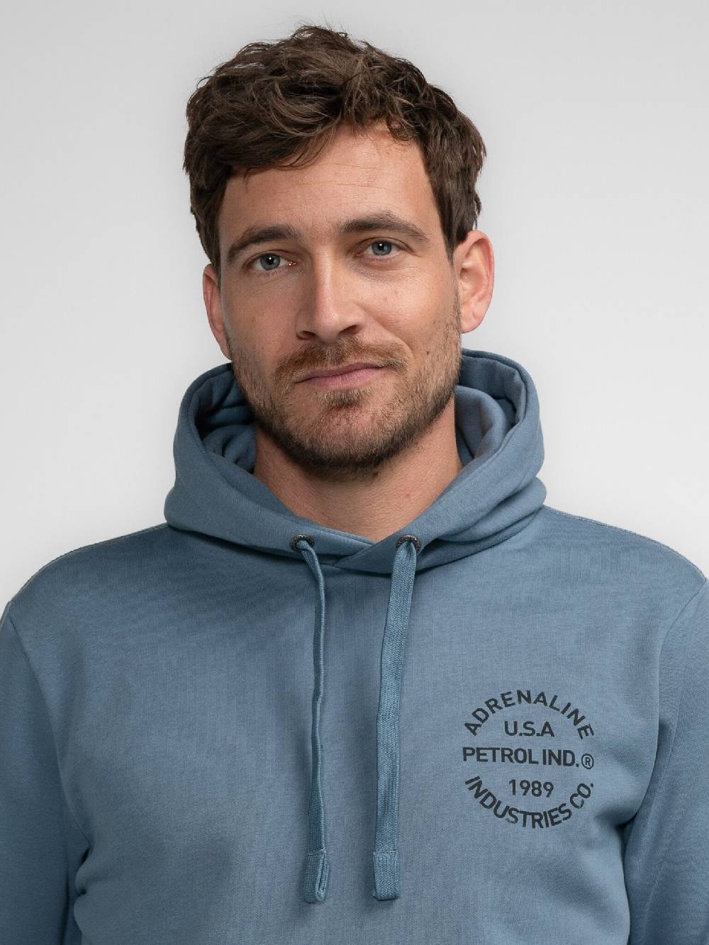Petrol M-3040-SWH361 Men Sweater Hooded Print (5183 Light Shadow) Tiefpreis