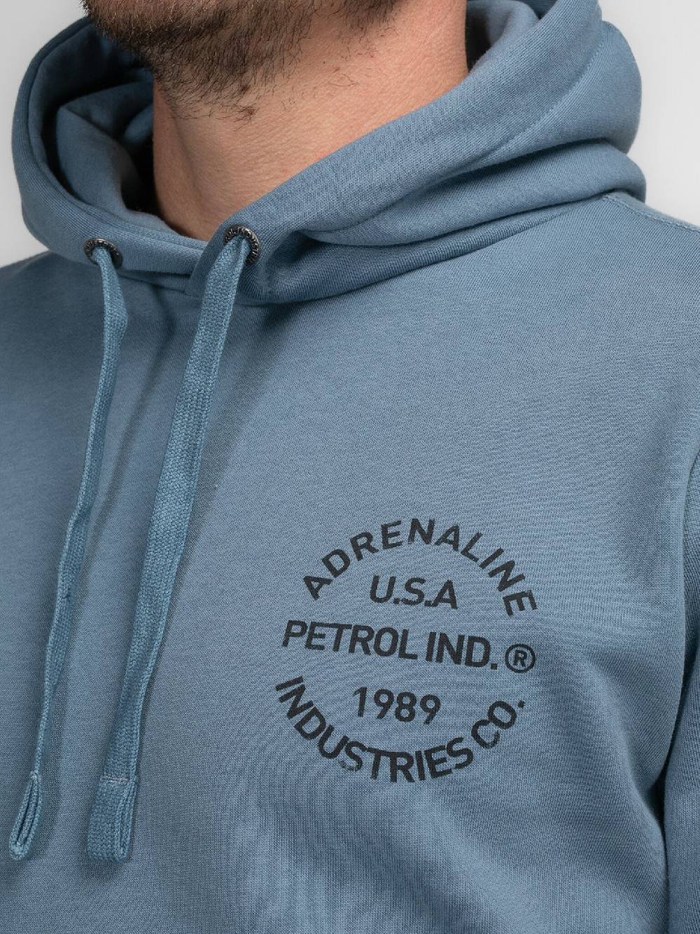 Petrol M-3040-SWH361 Men Sweater Hooded Print (5183 Light Shadow) Tiefpreis