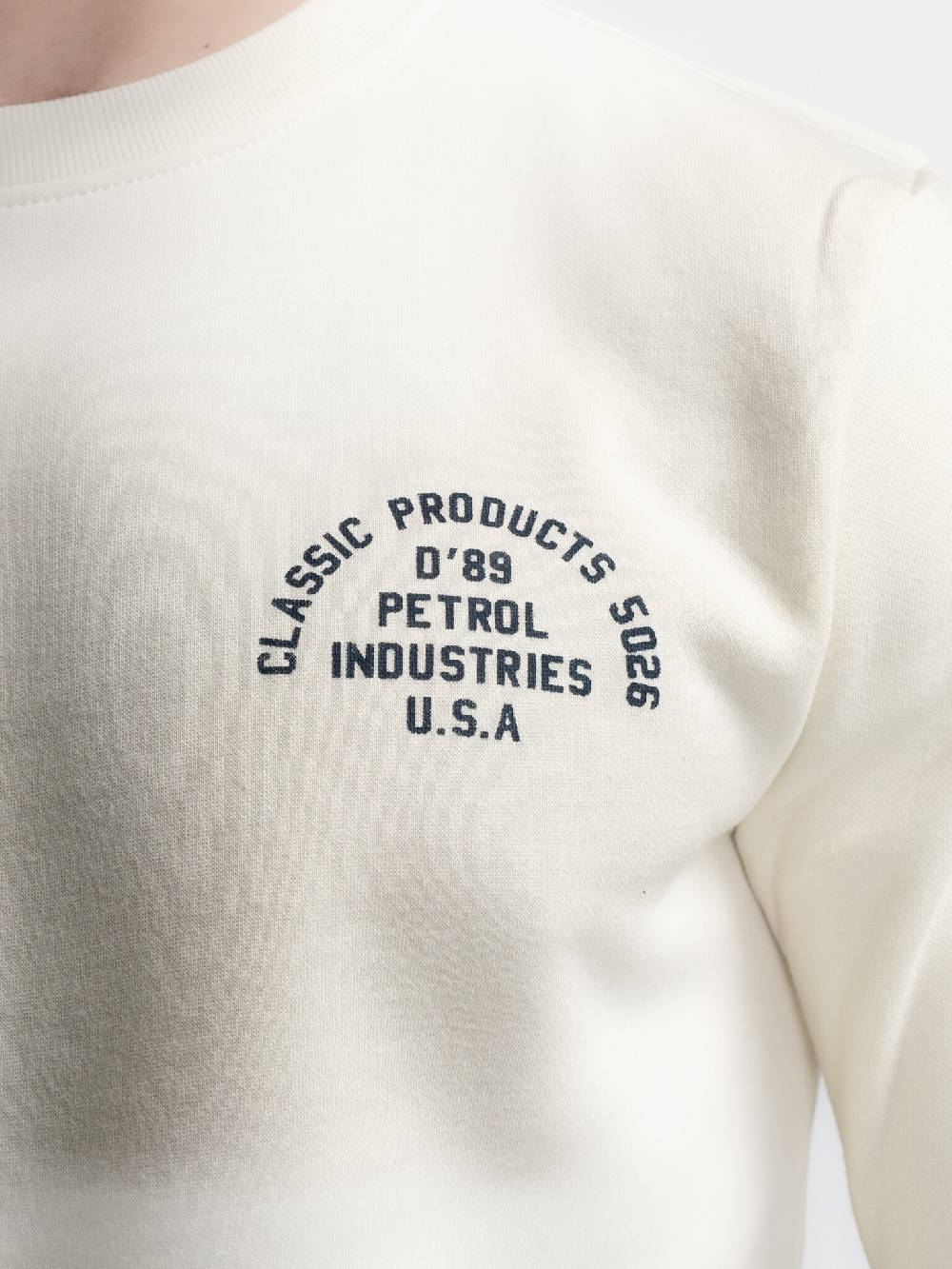 Petrol M-3040-SWR364 Men Sweater Round Neck Print (0007 Antique White) Super Sparpreis