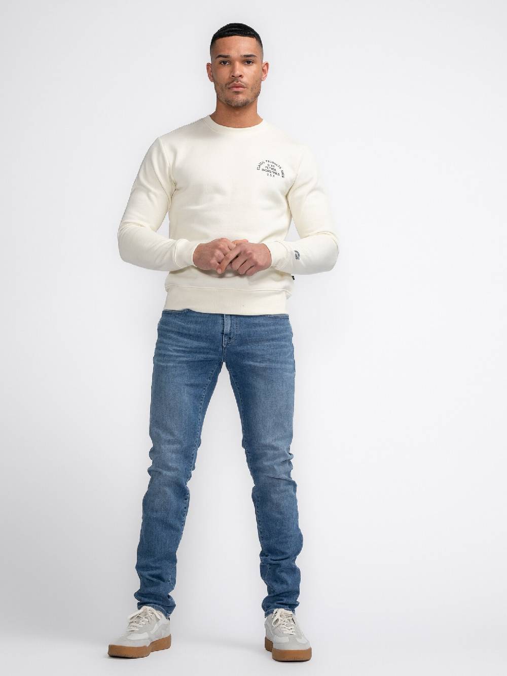 Petrol M-3040-SWR364 Men Sweater Round Neck Print (0007 Antique White) Super Sparpreis
