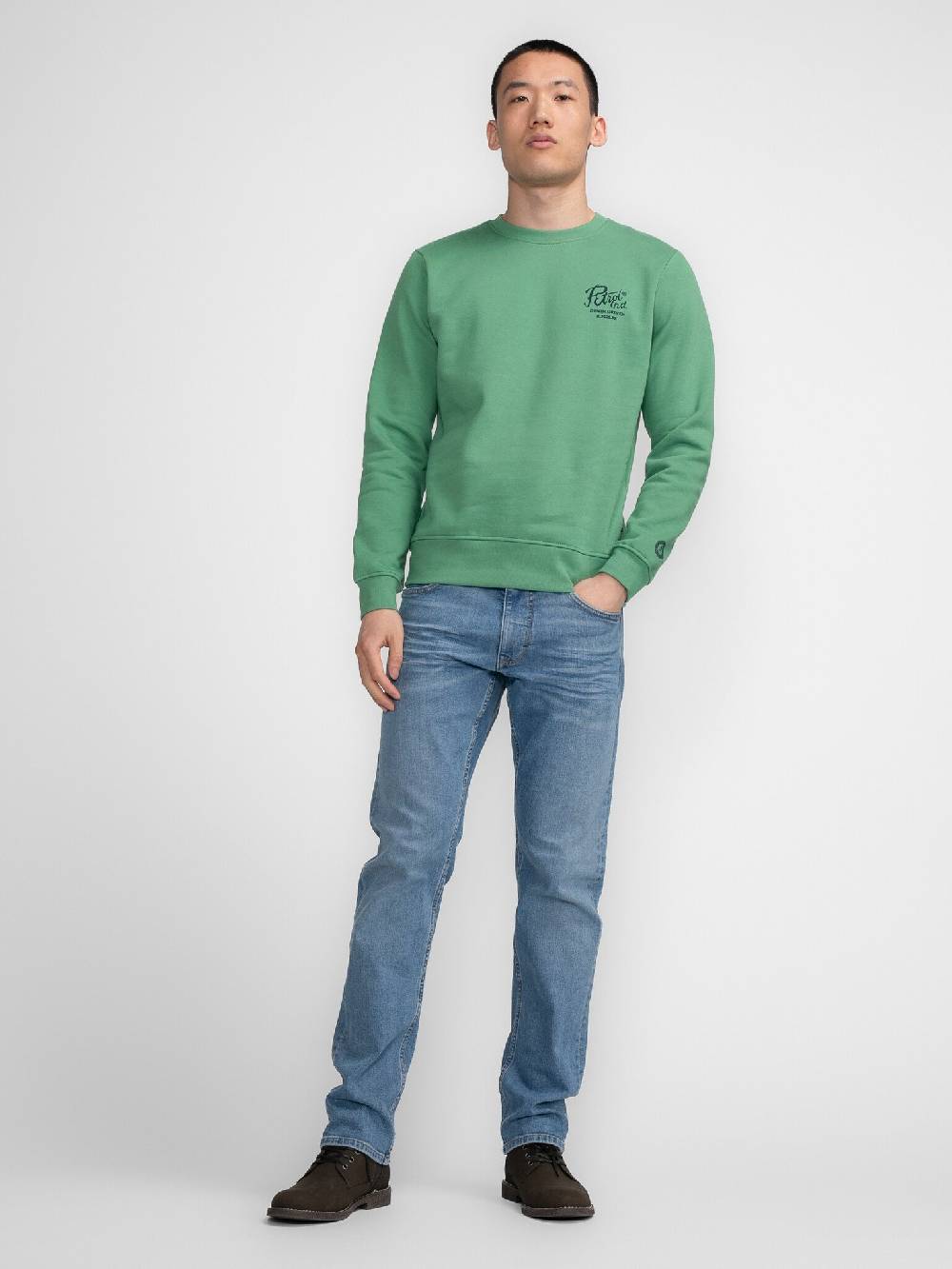 Petrol M-3040-SWR363 Men Sweater Round Neck Print (6167 Wasabi) Wochenangebot