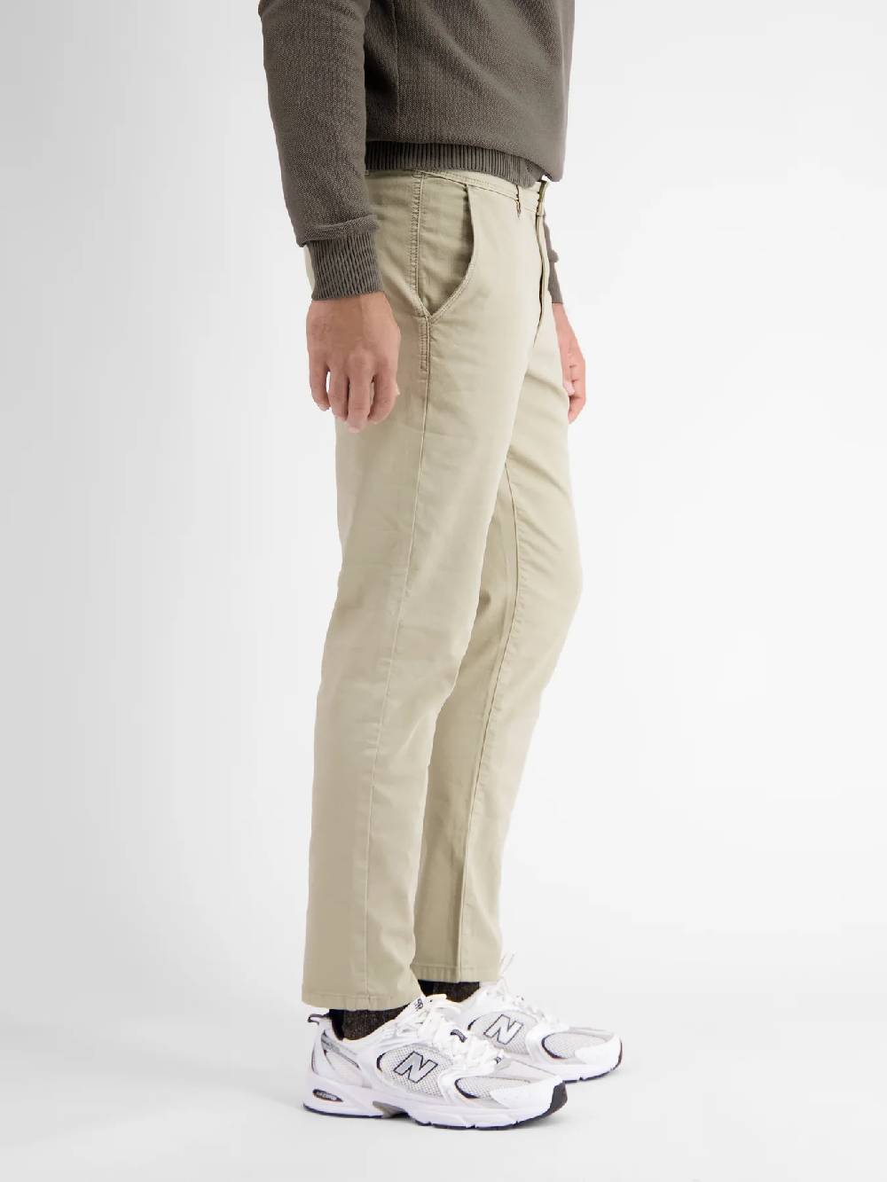 Lerros 2009166 CHINO MICROSTRUCTUUR SLIM FIT (707 SOFT STONE) Neueste Stile
