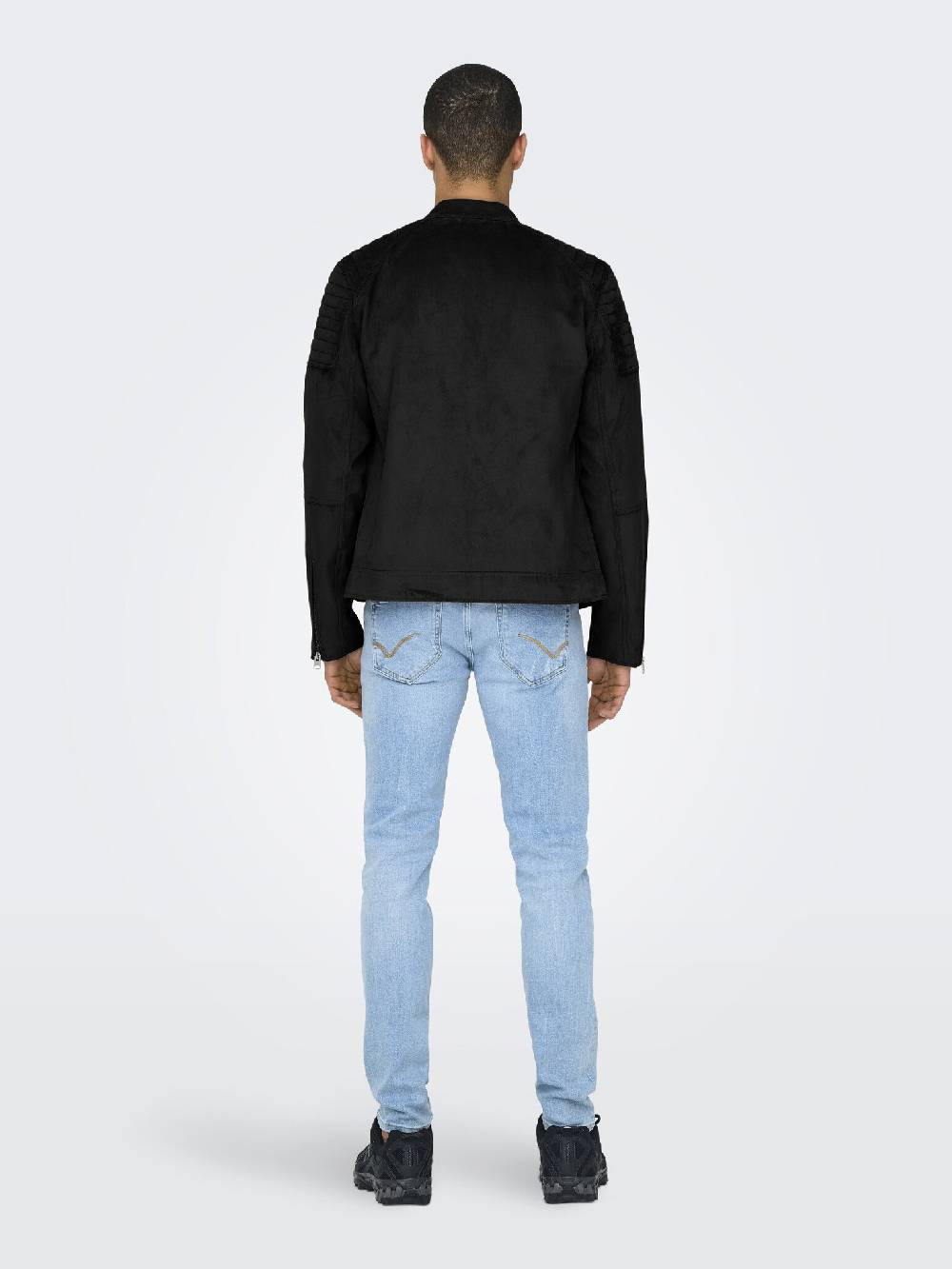 Only & Sons ONSGUS FAUX SUEDE RACER JACKET (Black) Black Friday Preise
