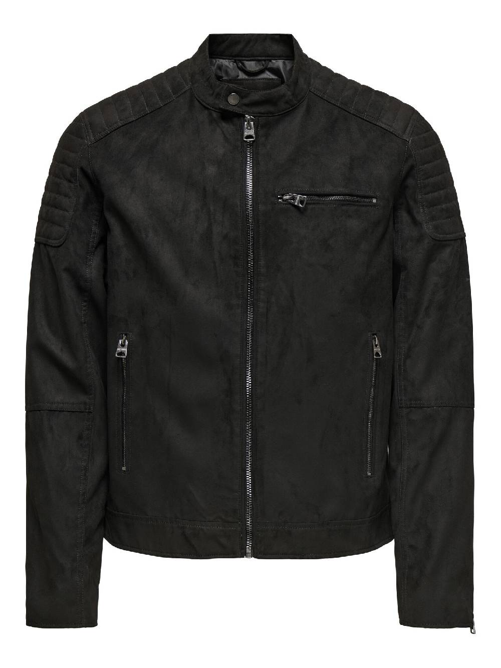 Only & Sons ONSGUS FAUX SUEDE RACER JACKET (Black) Black Friday Preise