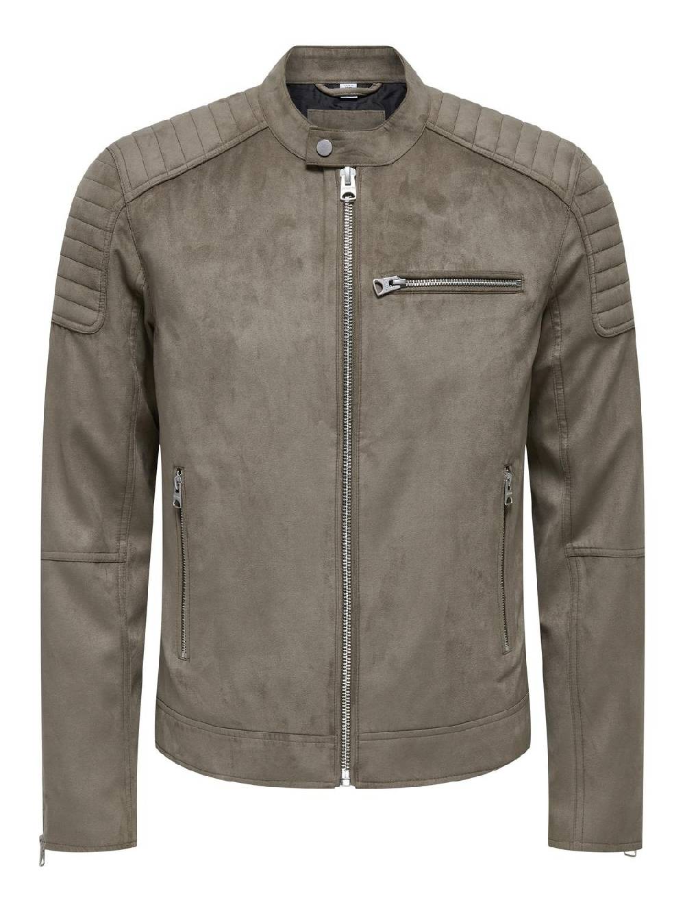 Only & Sons ONSGUS FAUX SUEDE RACER JACKET (Falcon) Im Verkauf