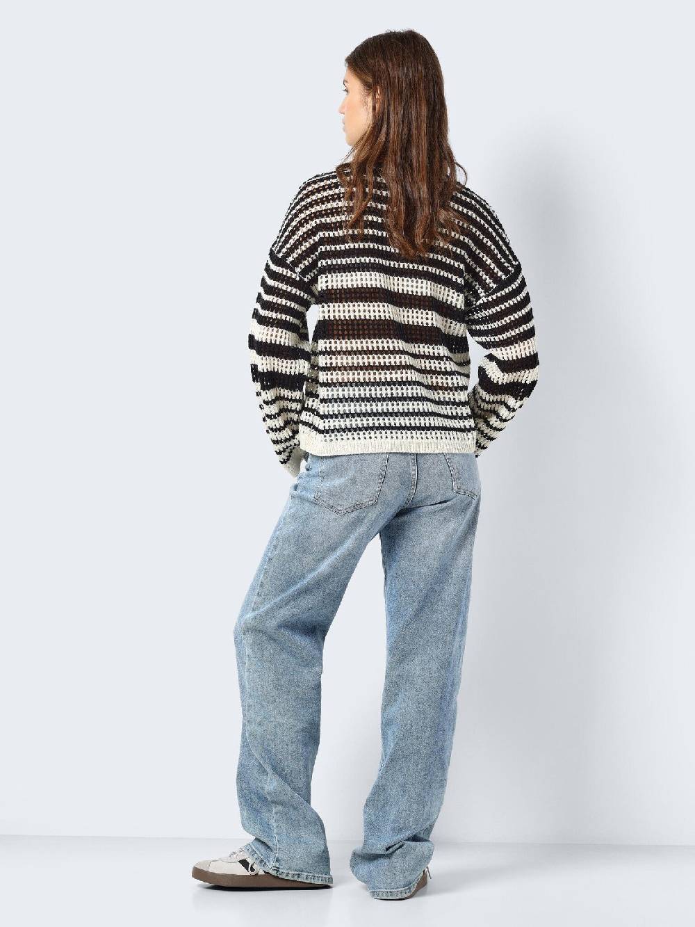 NOISY MAY NMJOLA L/S O-NECK KNT DD EGGNOG/BLACK Muttertagsangebot