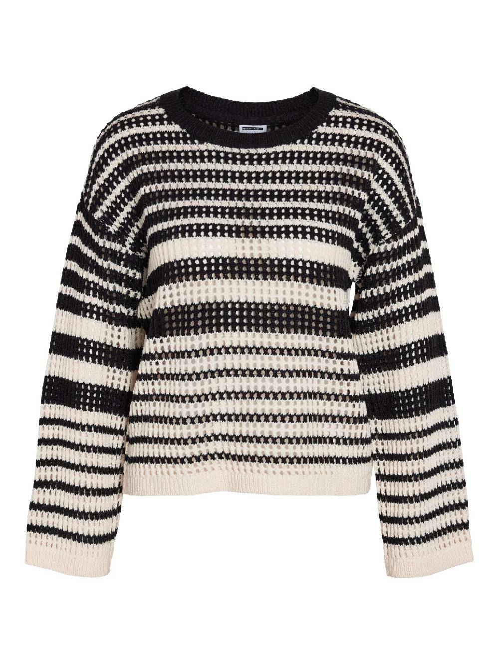 NOISY MAY NMJOLA L/S O-NECK KNT DD EGGNOG/BLACK Muttertagsangebot