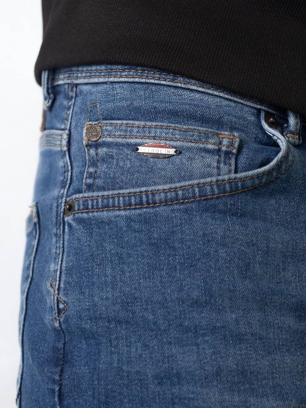 Petrol SEAHAM-Classic - Men Denim Slim Fit (5750 Medium Blue) Preisnachlass